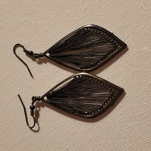 Black thread earrings